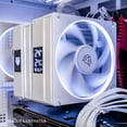 thumbnail image 4 of Disipador CPU Gamer BALAM RUSH HELIUX PRO HEX65 120mm ARGB 3pin LGA 1700 AM5 600 - 2000 RPM 4-pin PWM 6 Pipas Display Digital Blanco BR-941976, 4 of 6