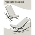 thumbnail image 2 of Riedhoff Outdoor Lounge Rocking Chairs Set of 2,Padded Cushion,Metal Frame & Rattan Seat,Beige, 2 of 7
