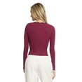 thumbnail image 4 of Mills by Millie Bobby Brown Women's Cut and Sew Henley Long Sleeve Top, Sizes XXS-XXXL, 4 of 9