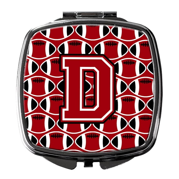 Letter D Football Red Black and White Compact Mirror CJ1073-DSCM