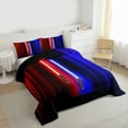 thumbnail image 3 of Manfei Neon Light Sword Bedding Comforter Set,Cartoon Gradient Light Twin Comforter Sets,Red Blue Lines Bedding Set For Kids,Luxury Bedroom Decor Reversible,2-Piece, 3 of 8