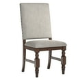 thumbnail image 2 of Weston Home Patterson Dark Oak Finish Upholstered Dining Chairs, Gray Linen (Set of 2), 2 of 6
