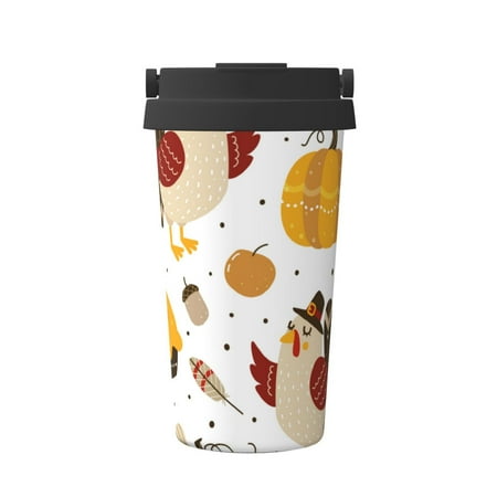 

Junzan Happy Thanksgiving for Stainless Steel Vacuum Insulated Tumbler - Reusable Insulated Cold Brew Iced Coffee Cup Thermos -Gifts for Women Men Him Her