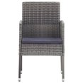 thumbnail image 3 of vidaXL 9 Piece Garden Dining Set Grey and Black Poly Rattan and Steel, 3 of 5