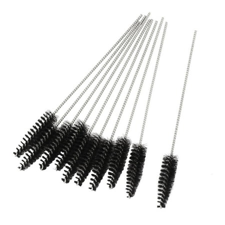 Unique Bargains 10Pcs 8mm Dia Chemistry Test Tube Bottle Nylon Washing Brush Tool White