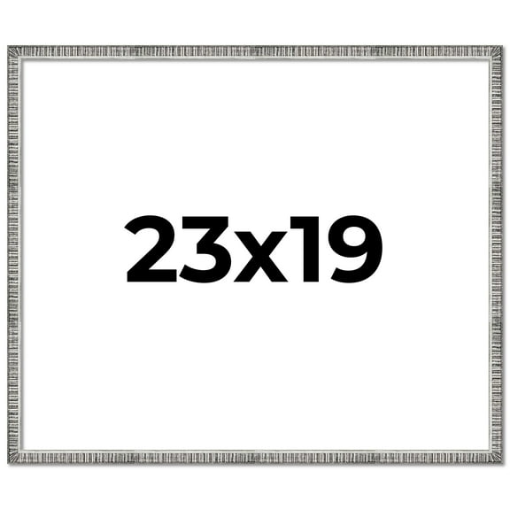 23x19 Frame Silver Grey Distressed Solid Wood Picture Frame | 0.75 Inch Moulding Width | Interior