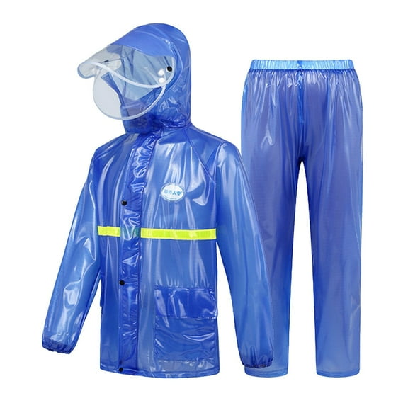 Hurricane Preparedness Items Kids Rain Jacket Poncho Motorcycle Gear Ponchos AdultsMens And Adults All Plastic Raincoats Pants For Men Women SuitBlue