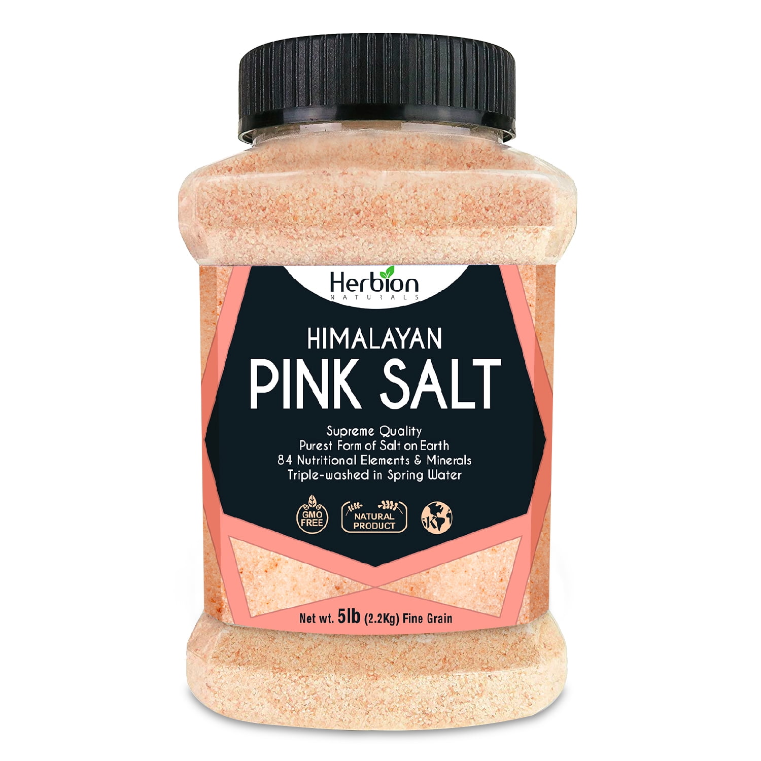 Herbion Naturals Himalayan Pink Salt, 5 lb. (2.2 kg) Jar