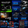 thumbnail image 3 of PC Gamer Completa Xtreme PC Gaming NVIDIA GeForce RTX 5060 AMD Ryzen 7 5700 16GB SSD 1TB Monitor Curvo 27 180Hz Sistema Liquido WIFI Red gaming 1080p, estudios y multitarea, 3 of 6