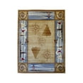 thumbnail image 2 of Emma + Oliver 3x5 Beige Nautical Theme Accent Rug with Coastal Scene Borders Featuring Sailboats, Lighthouses, Anchors, Compass Rose and Seashells, 2 of 7