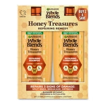 Garnier Whole Blends Honey Treasures Repairing Shampoo & Conditioner, Damaged Hair, 54.6 fl oz