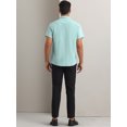 thumbnail image 3 of Unique Bargains Men's Short Sleeve Cotton Regular Fit Button Down Formal Shirt XXL Green, 3 of 5