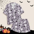 thumbnail image 4 of Kiijoy Little Girls Halloween Pajama Set Short Sleeve Button Down Top Shorts, Sizes 6-7, 4 of 4