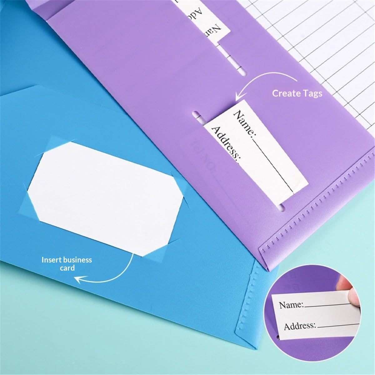Office Products Heavyweight Plastic 2 Pocket Portfolio Folder, Letter Size Poly Folders 24 Pack (6 colors)