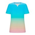 thumbnail image 5 of Plus Size Tops for Women Summer Outfits Fashion Gradient Color T Shirts V Neck Short Sleeve Tunic Tee Blouse (5XL, Sky Blue), 5 of 5