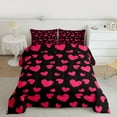 thumbnail image 2 of Feelyou Romantic Love Heart Bedding Comforter Set for Child, Kawaii Cartoon Black Red Twin Comforter Sets, Dreamy Princess Style Reversible Bedding Set, Ultra Soft Bedroom Decor, 2-Piece, 2 of 8