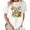 1-White, variant on Giffimy Women Vintage Peach Orange Rose Bouquet Thorn Leaf Floral Crew Neck Daily Casual Short Sleeve S-5XL Black Tops