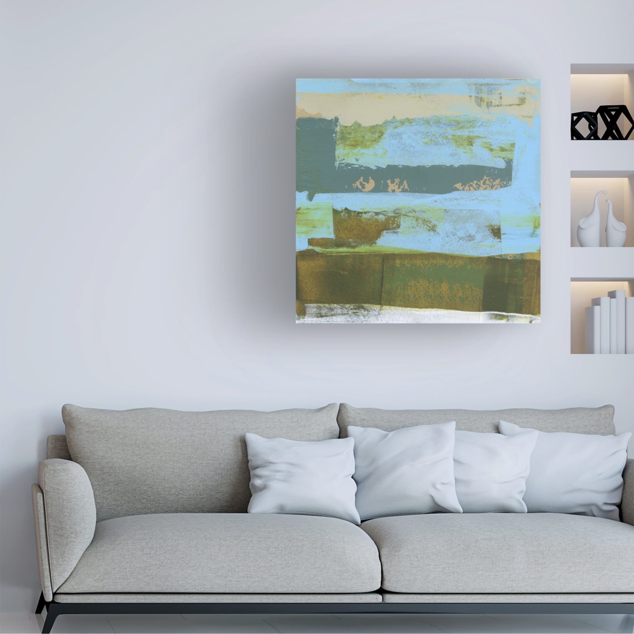Trademark Fine Art Sharon Gordon Green Abstract Fields I Canvas Wall Art