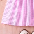 thumbnail image 6 of ZEHJUHAN Toddler Girls' Bunny Embroidered Dress, Lapel Collar Bubble Ruffle Sleeve A-Line Summer Dress Pink，3-6M, 6 of 9