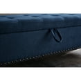 thumbnail image 5 of 59" Blue Fabric Bed Bench With Storage. Multifunctional For Home. Contemporary Style Button Tufting, Construction. Easy To Install Storage In Bedroom, Living Room, Hallway. Design Tufting. Strong, 5 of 5