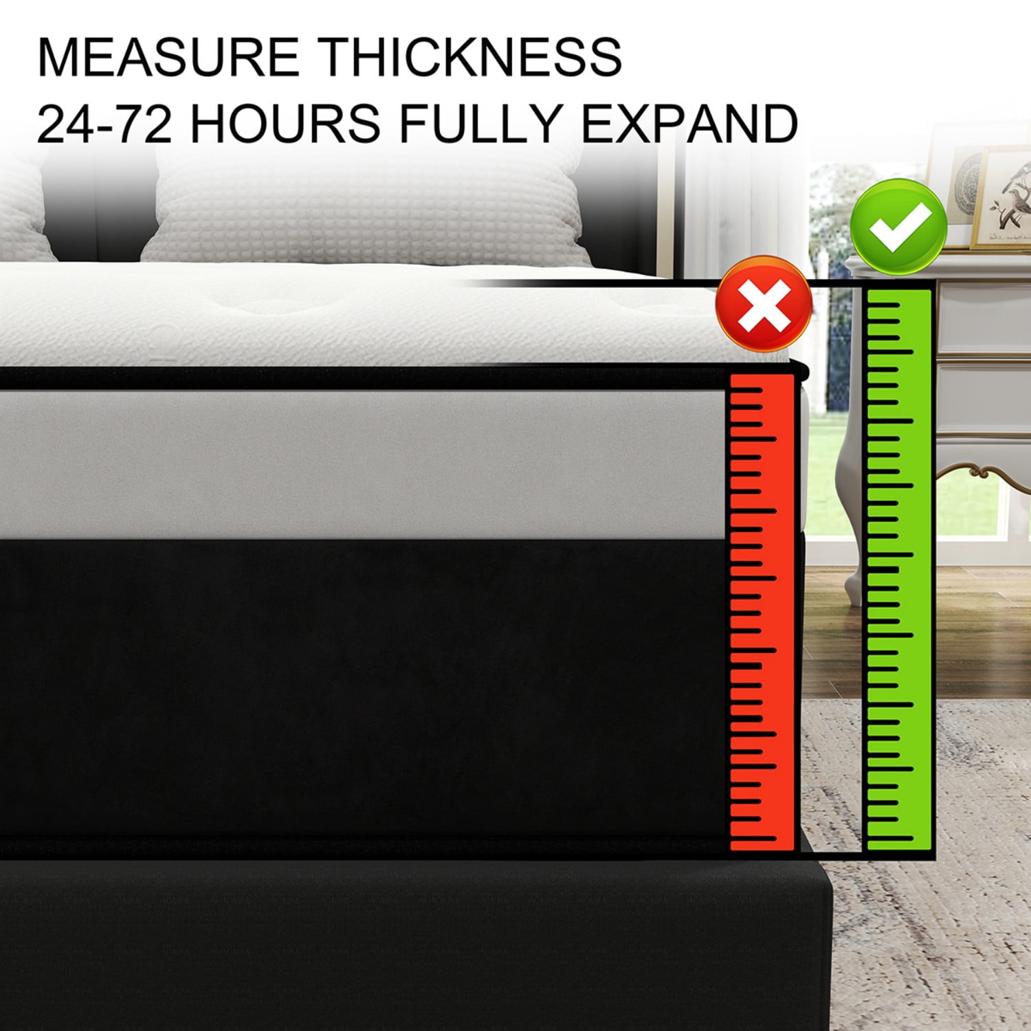 AMENDPATURE 12" Full Size Hybrid Mattress,Gel Infused Memory Foam and Pocket Spring in a Box,Medium，Adult