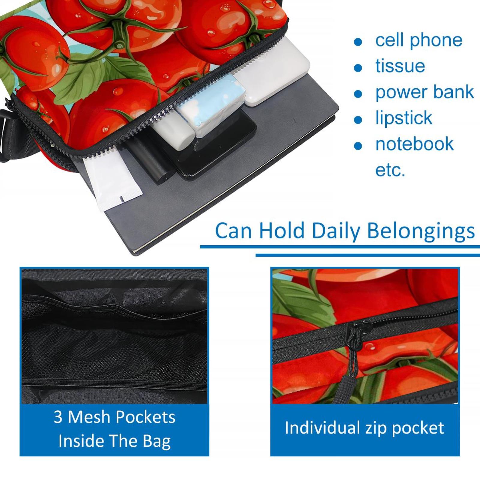 Tomatoes Lightweight Adjustable Sling Bag with Extension Strap - Unisex Fanny Pack Waist Packs