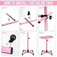 thumbnail image 3 of Bandeja enrollable para tatuajes Salon Tray JAYGLOBAL de aluminio rosa, 3 of 6