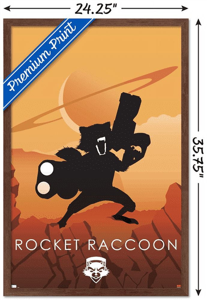 Marvel Heroic Silhouette - Rocket Raccoon Wall Poster, 22.375" x 34", Framed
