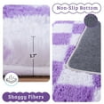 thumbnail image 3 of SARAG Super Soft Rug For Bedroom, 6x9ft White And Purple Area Rug Classic Checkered Shaggy Anti-Skid High Pile Soft Fluffy Rug Fuzzy Rug For Living Room Bedroom Kids Room Nursery, Dorm, 3 of 8