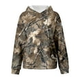 thumbnail image 5 of Xudanell Girls Camo Hoodie Toddler Oversized Hooded Sweatshirt Camouflage Casual Pullover Tops with Pockets Army Green,Size 4-5, 5 of 6