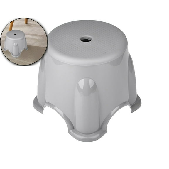 Dvruxg Foot Stool Mini Stool Step Stools Plastic Chair Non- Step Stool Multipurpose Chair for Bedroom, Bathroom, Kitchen, Living Room(Gray)