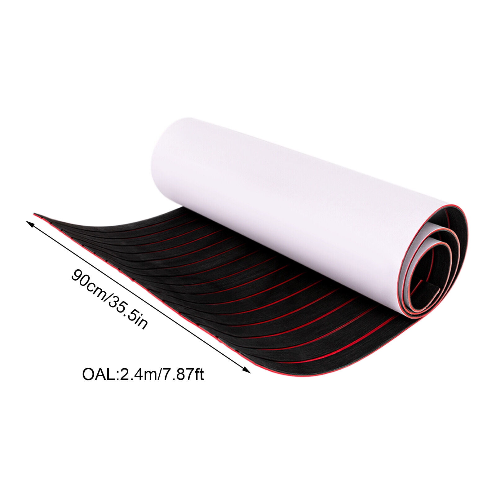 ToppiJoy 6mm Thickness EVA Boat Flooring Foam Decking Sheet Marine Floor Boat Mat Boat Carpet Sheet for Motorboat RV Yacht Kayak Surfboard Swimming Pool(Black with Red Seam)