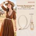 thumbnail image 4 of JASGOOD Women's Western Skinny Belt with Carving Buckle Cowgirl Cowboy Waist Belt for Jeans Dresses, 4 of 9