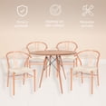 thumbnail image 3 of Ilios Innova | Comedor Redondo de MDF y Madera de Haya para 4 Personas con Sillas de Asiento Tejido, Estructura de Acero Reforzada, Diseño Nórdico Minimalista para Cocina o Comedor, 3 of 9