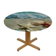 thumbnail image 3 of Orinice Starfish Shells Water Sand Round Table Cover Stain Resistant Washable Indoor Outdoor Tablecloth Kitchen Dining Wedding Parties 100% Polyester Fiber 42-46, 3 of 8