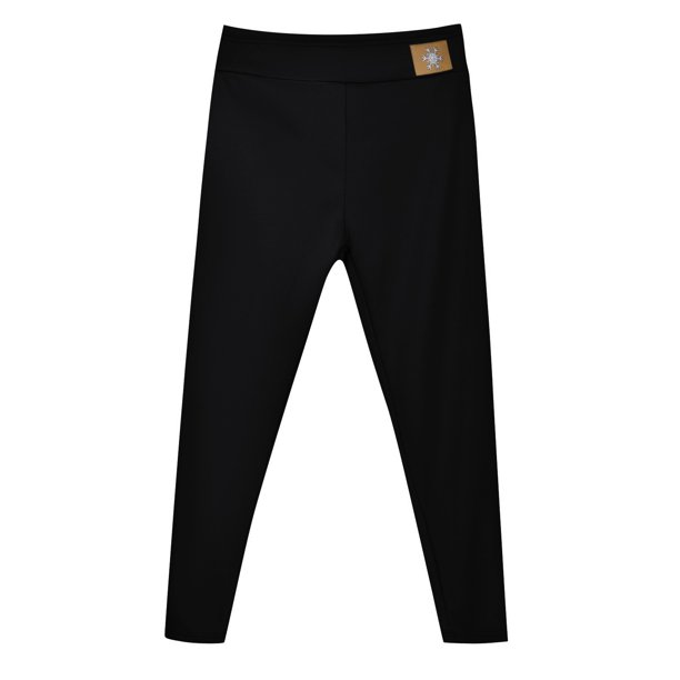 Gibobby Leggings gluteos deportivo Pantalones gruesos lana para mujer, informales, cómodos, con patrón nieve, etiqueta cuero, mallas elásticas cálidas ajustadas, invierno(Negro, M)