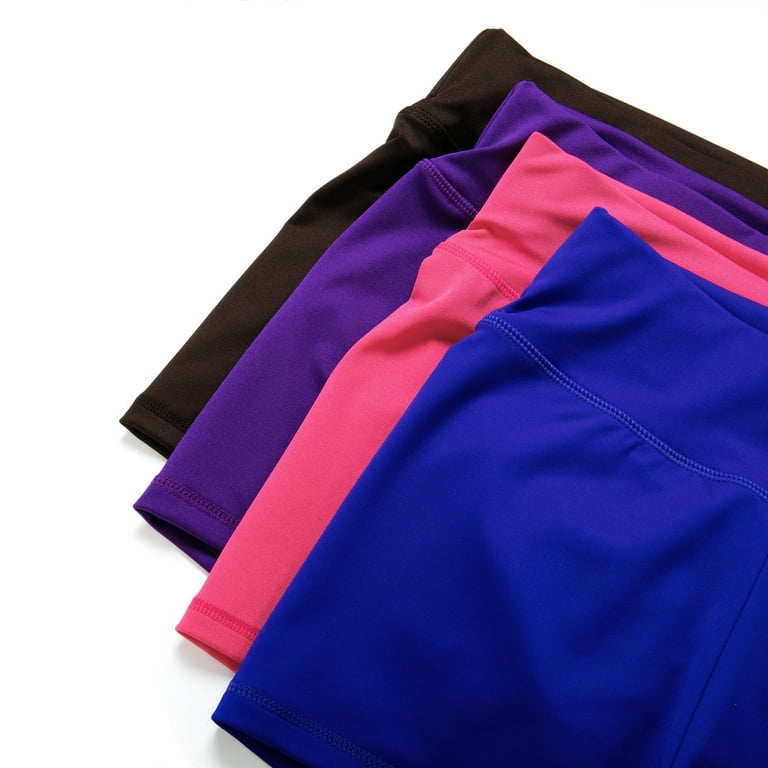 Workout Spandex Shorts for Women, High Waist Soft Yoga Bike Shorts, Purple,  M