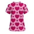 thumbnail image 2 of JURANMO Breast Cancer Shirts for Women Pink Heart Printed V Neck Short Sleeve Scrub Tops Soft Stretch Nursing Uniform with Pockets Multicolor XL, 2 of 3