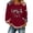 505_Red, variant on Women's Long Sleeve T-shirt Ladies' 250Th Anniversary Freedom Print Loose Fit Round Neck Long Sleeve T Shirt Women's Long sleeve T-shirt L