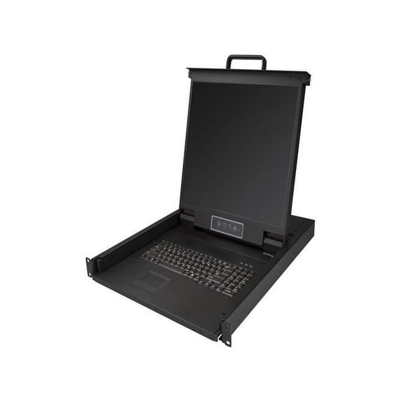 StarTech.com RKCONS1901 Rackmount KVM Console - 1U - 19in Display - Single Port KVM - Rack Mount Monitor - Rackmount LCD Monitor - Rackmount Console