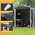 thumbnail image 6 of Uforic 6' x 4' Outdoor Metal Storage Shed, Large Tools Storage Shed, Heavy Duty Storage House with Lockable Double Doors & Air Vent for Backyard, Patio, Lawn, Dark Gray, 6 of 6