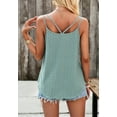 thumbnail image 4 of Zip-Up Strappy Cami Top, Green, Medium, 4 of 5