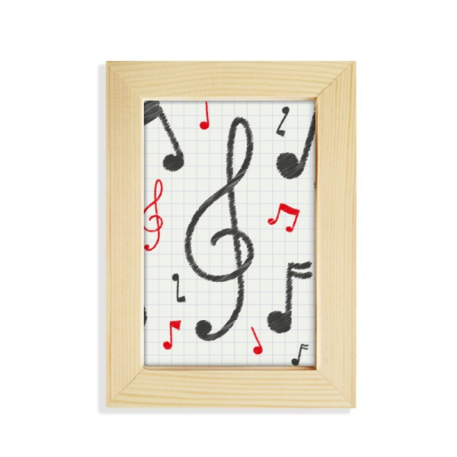 La notacion de la musica combinacion el patron de colores Escritorio de madera Arte Pintura 5x7 pulgadas marco de foto foto