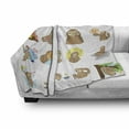 thumbnail image 3 of Sloth Soft Flannel Fleece Throw Blanket, Manga Style Sloth Characters with Different Expression and Poses Humorous Design, Cozy Plush for Indoor and Outdoor Use, 50" x 60", Multicolor, by Ambesonne, 3 of 6