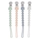 thumbnail image 2 of 4 piezas de cadena para chupete de bebé, que evita que se suelte, con abrazadera firme, de silicona suave, color blanco, gris, verde y rosa, 2 of 15