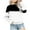 White, variant on EQWLJWE Girls Striped Color Block Sweatshirts Kids Crewneck Long Sleeve Loose Fit Fall Pullover Tops Pink for 2-3 Years
