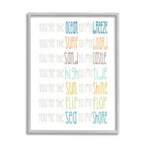 Stupell Industries Nautical Romantic Beach List Graphic Art Gray Framed Art Print Wall Art, Design by Alli Rogosich