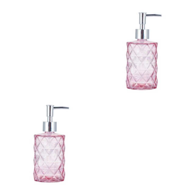 Naiovety Dispensador De Jabón Reutilizable De Gran Capacidad Y Respetuoso Del Medio Ambiente Para Un Dispensador De Jabón Manual Recargable cubierta rosa-plata 2Conjunto