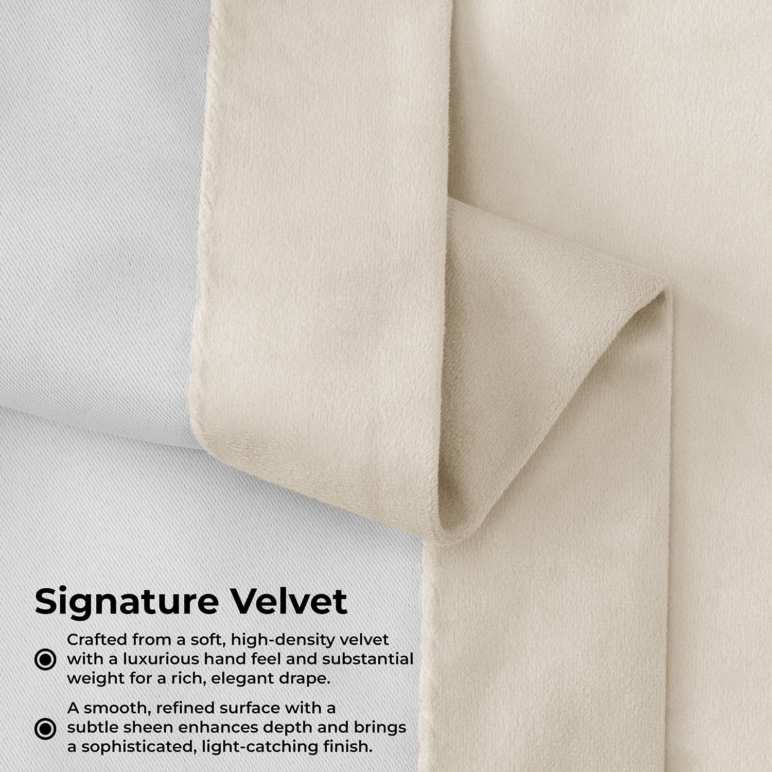 Half Price Drapes Alabaster Beige Signature Velvet Blackout Curtains for Bedroom(1 Panel), 50WX 84L