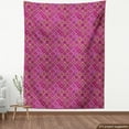 thumbnail image 4 of Ambesonne Moroccan Fabric by the Yard Upholstery, Checkered Pink, 1 Yard, Magenta Purple Marigold, 4 of 5